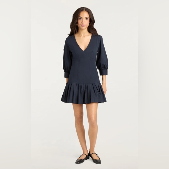 NWT Cinq à Sept 5a7 Sawyer Cotton Blend Mini Dress Black Sz 8 - Picture 1 of 10